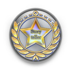 Storyteller Grey Badge Sample