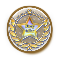 Storyteller Tan Badge Sample